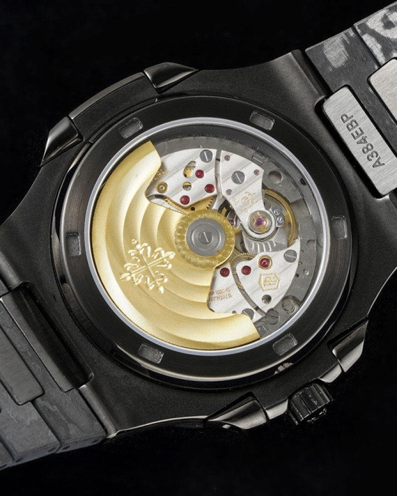 Patek Philippe Nautilus D:W Black Dial Full Forged Carbon Case On Carbon Bracelet