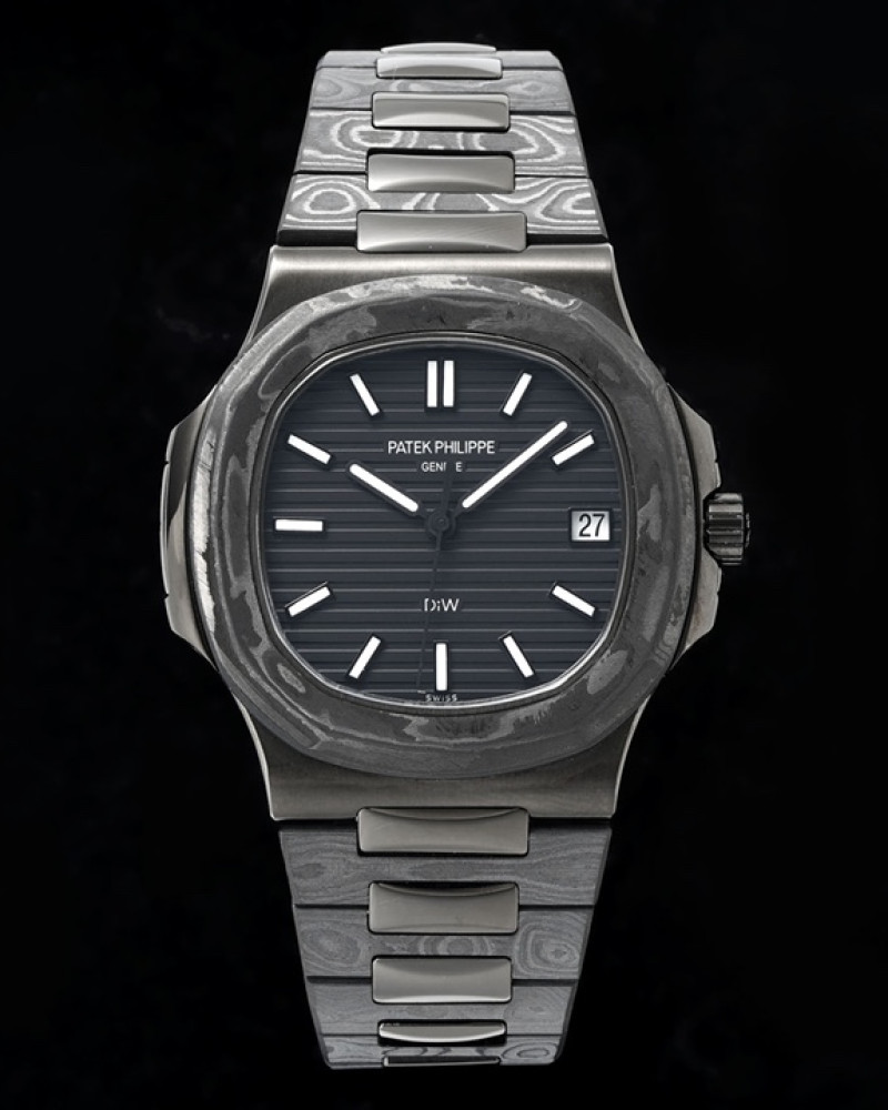 Patek Philippe Nautilus D:W Black Dial Full Forged Carbon Case On Carbon Bracelet