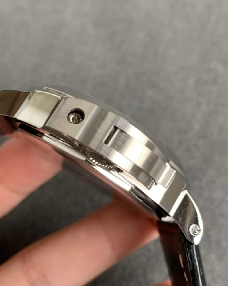Panerai Luminor Base Logo Black Dial Steel Case On Black Leather Strap