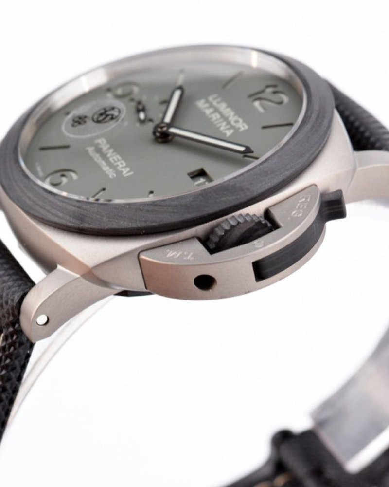 Panerai Luminor Marina Fibratech Grey Dial Titanium Case On Black Fabric Strap