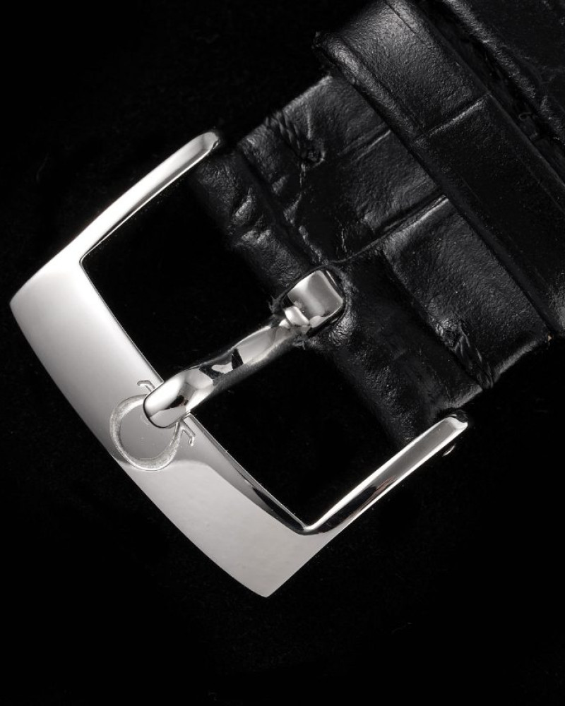 Omega De Ville Prestige Blue Dial Steel Case On Black Leather Strap