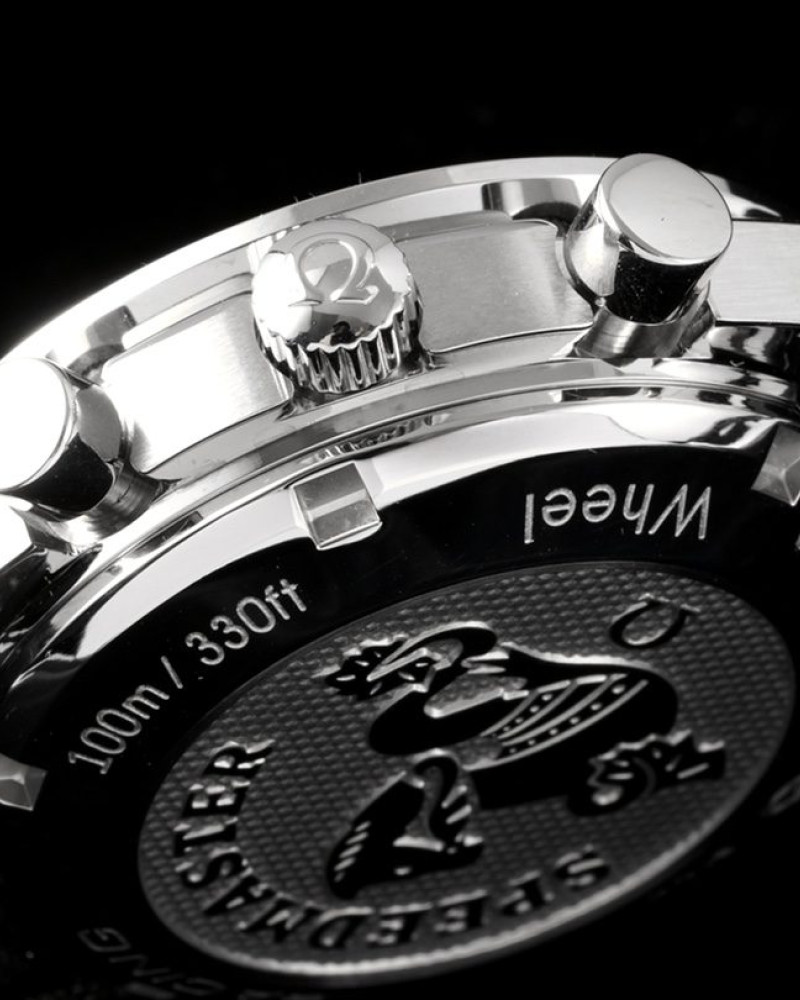 Omega Speedmaster Racing White Dial Steel Bezel On Black Rubber Strap