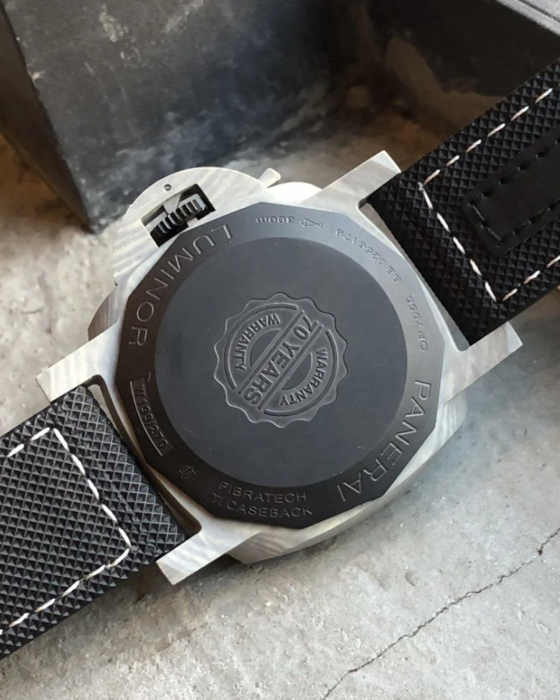 Panerai Luminor Marina Titanium Grey Dial Green Luminous On Black Fabric Strap