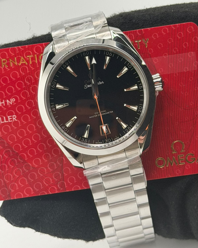 Omega Seamaster Aqua Terra Black Dial Steel Bezel On Steel Bracelet