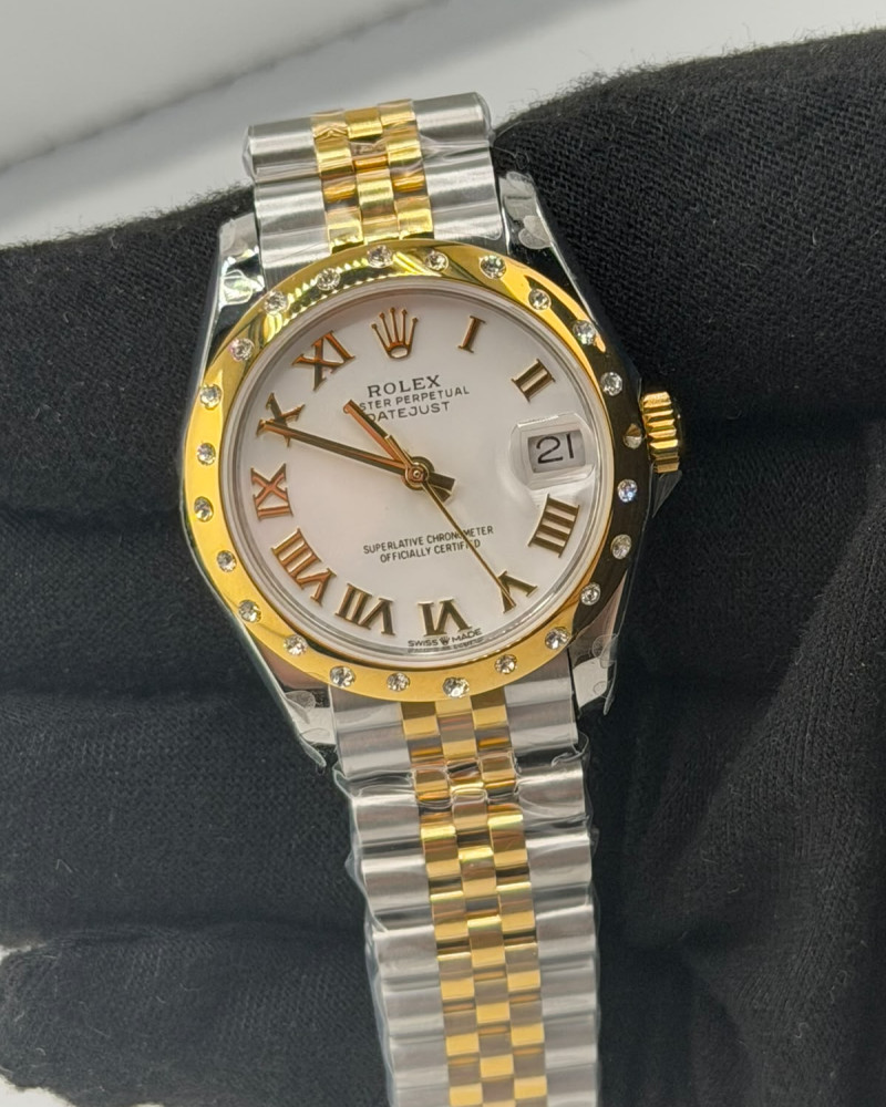 Rolex Datejust Lady White Roman Dial Two-Tone Diamond Bezel On Two-Tone Jubilee Bracelet