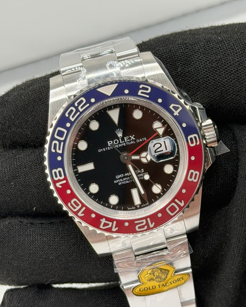 Rolex Oyster Perpetual Date GMT-Master II Black Dial Pepsi Red Blue Ceramic Bezel On Jubilee Bracelet