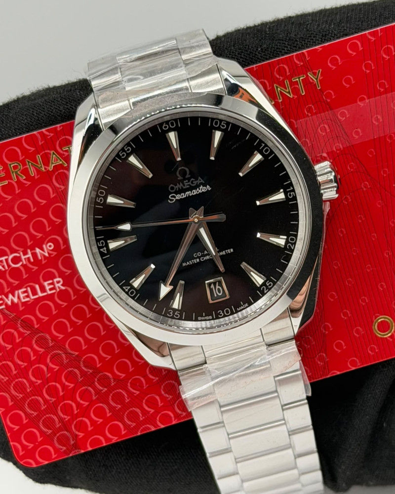 Omega Seamaster Aqua Terra Black Dial Steel Case On Steel Bracelet
