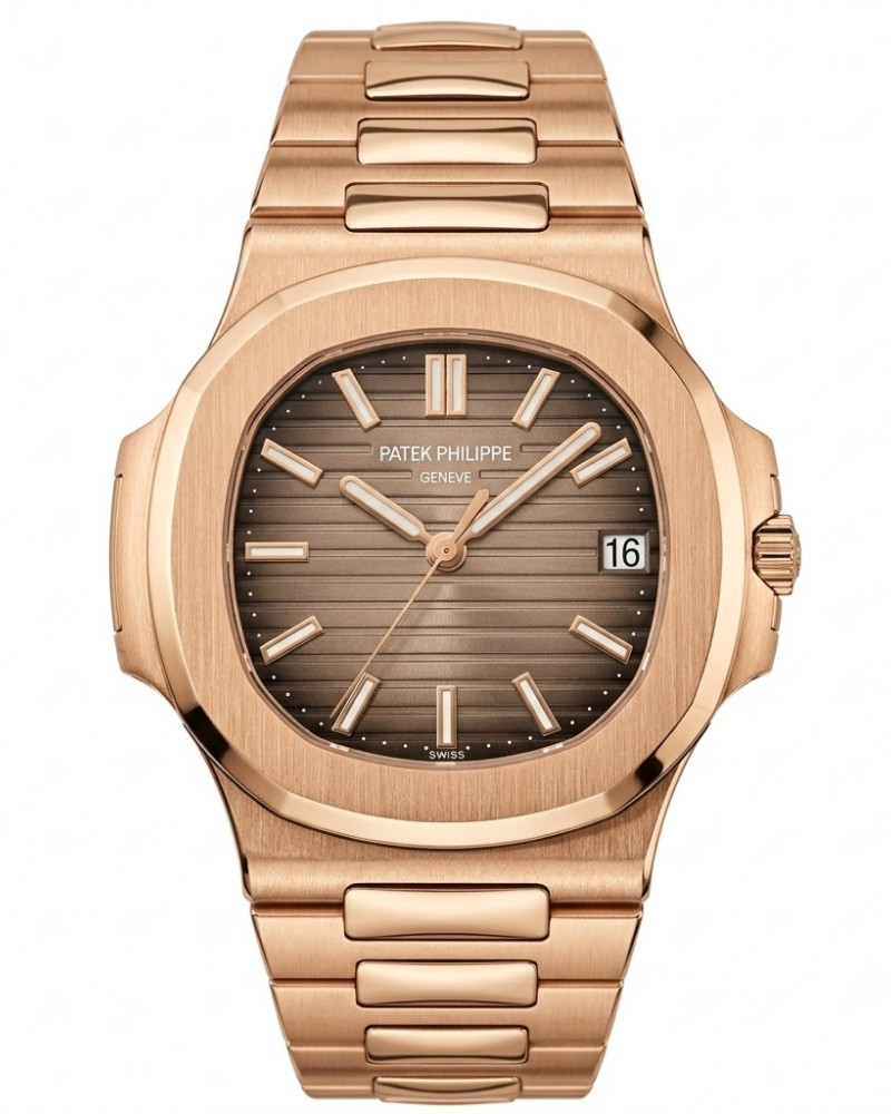 Patek Philippe Nautilus Rose Gold Grey Dial On Rose Gold Bracelet