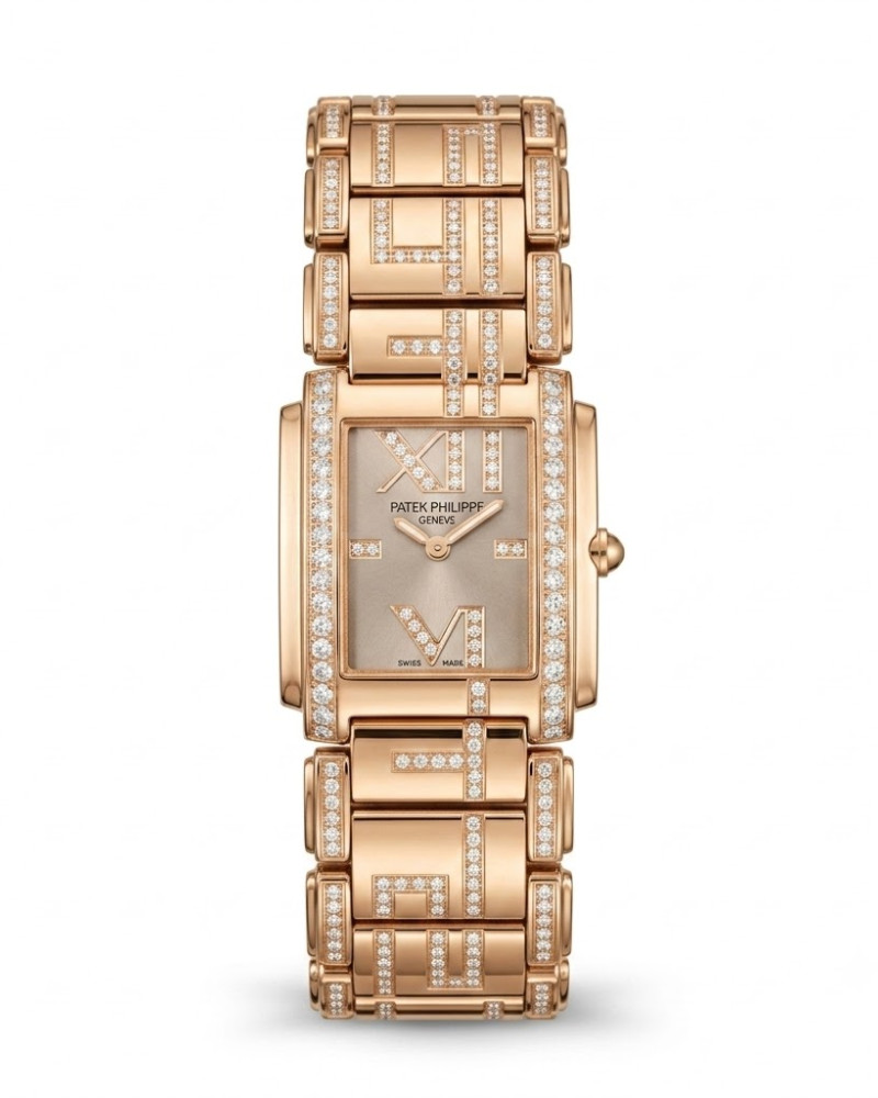 Patek Philippe Twenty~4 Grey Dial Diamond Bezel Rose Gold On Diamond-Set Rose Gold Bracelet