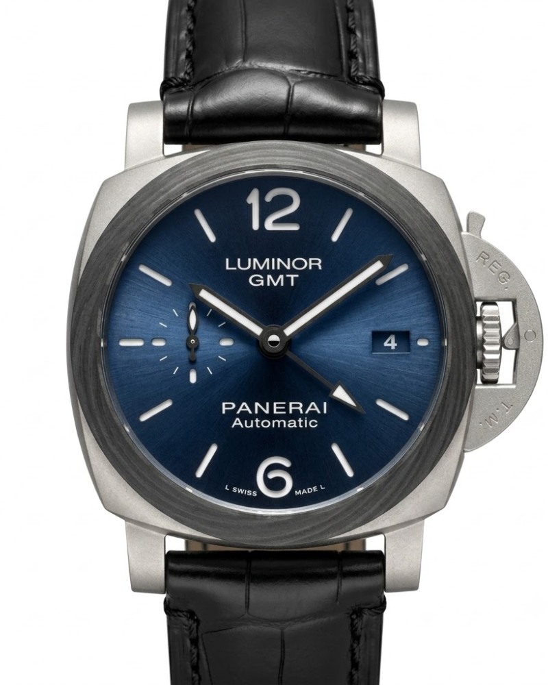 Panerai PAM1279 X Luminor GMT 42mm Titanium VSF 1:1 Best Edition Blue Dial on Black Leather Strap P.9011 Super Clone