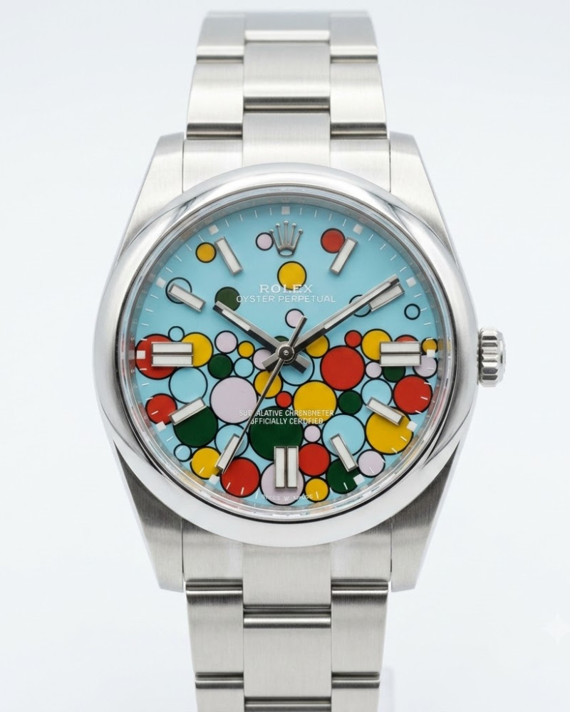 Oyster Perpetual Celebration Motif Dial On Steel Bracelet