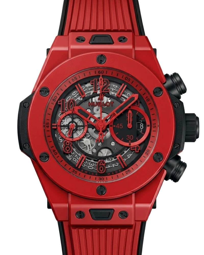 Hublot Big Bang Unico Skeleton Dial Red Ceramic Bezel On Rubber Strap