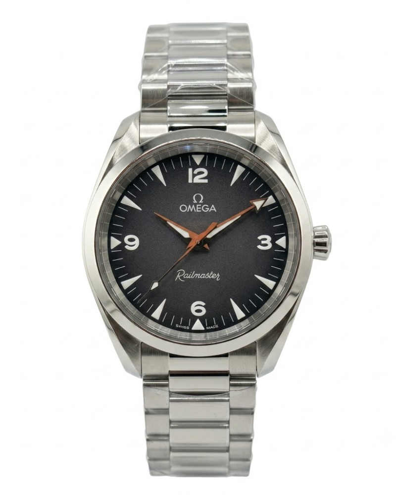 Omega Railmaster Black Dial On Steel Bracelet