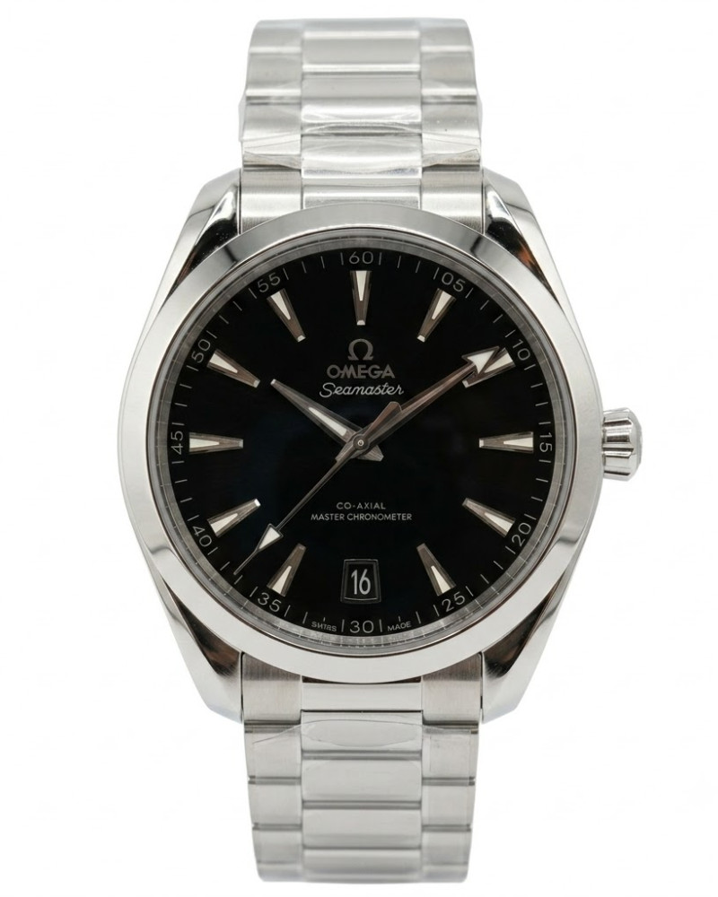 Omega Seamaster Aqua Terra Black Dial Steel Case On Steel Bracelet