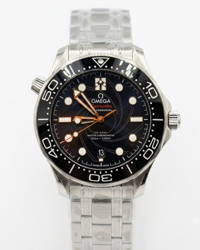 Omega Seamaster Diver 300M James Bond Edition Black Dial On Steel Bracelet