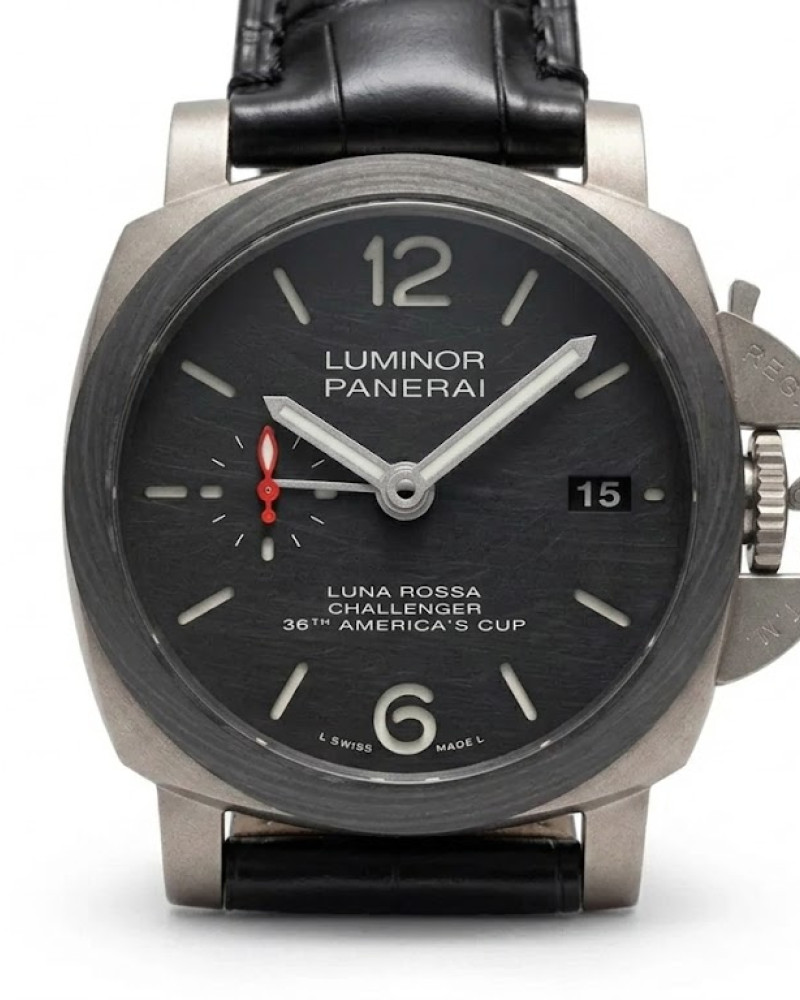 Panerai PAM1096 W Luminor GMT 42mm Titanium VSF 1:1 Best Edition Black Dial on Black Leather Strap P.9011 Super Clone