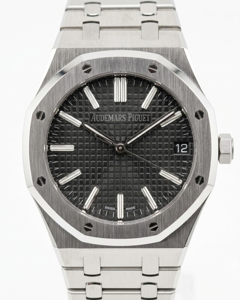 Audemars Piguet Royal Oak Grey Dial Steel Bezel On Steel Bracelet