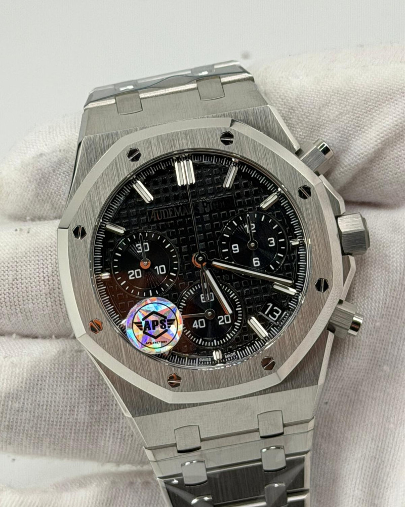 Audemars Piguet Royal Oak Chronograph Black Dial On Steel Bracelet
