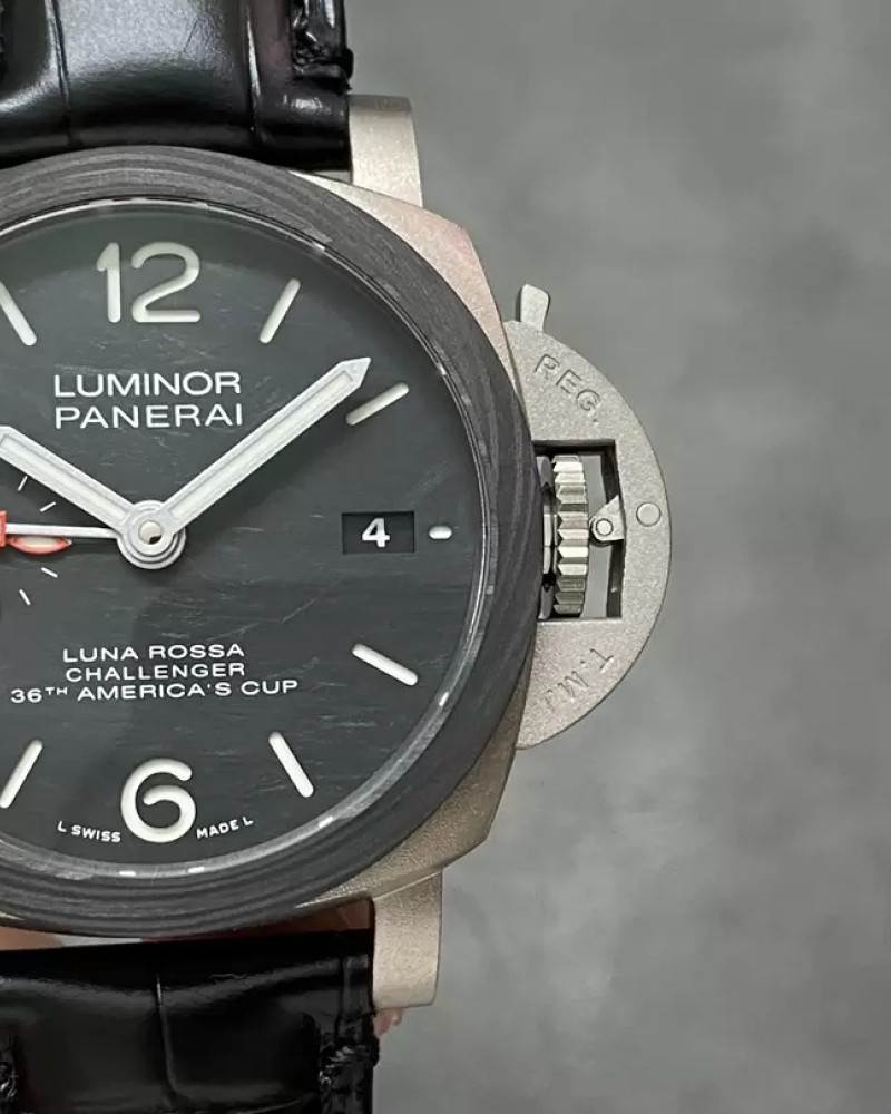 Panerai PAM1096 W Luminor GMT 42mm Titanium VSF 1:1 Best Edition Black Dial on Black Leather Strap P.9011 Super Clone