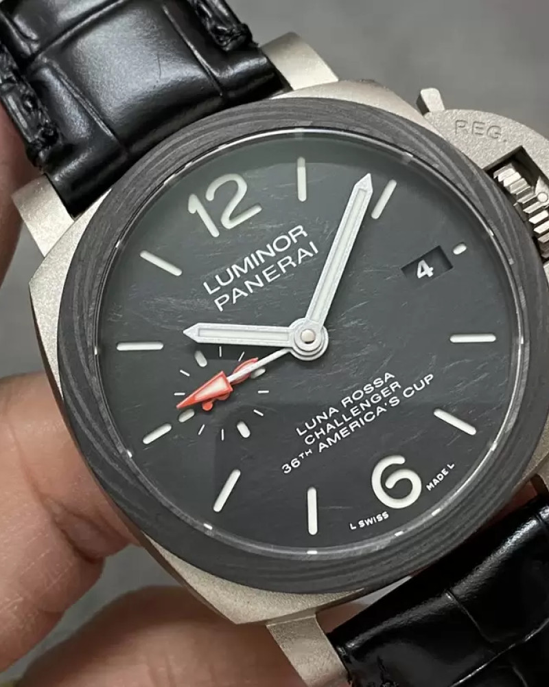 Panerai PAM1096 W Luminor GMT 42mm Titanium VSF 1:1 Best Edition Black Dial on Black Leather Strap P.9011 Super Clone