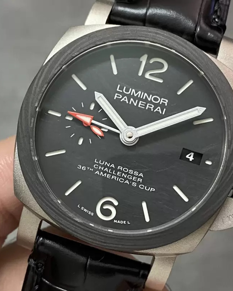 Panerai PAM1096 W Luminor GMT 42mm Titanium VSF 1:1 Best Edition Black Dial on Black Leather Strap P.9011 Super Clone