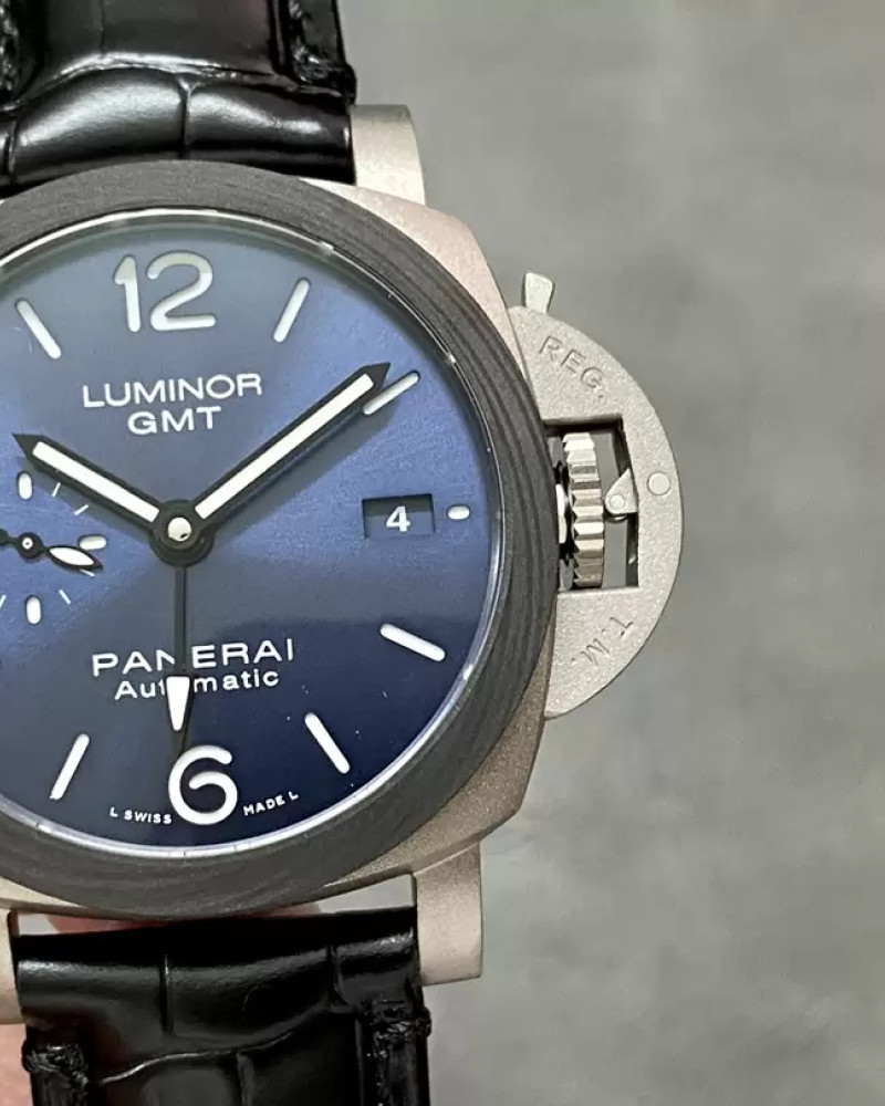 Panerai PAM1279 X Luminor GMT 42mm Titanium VSF 1:1 Best Edition Blue Dial on Black Leather Strap P.9011 Super Clone