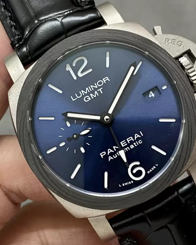 Panerai PAM1279 X Luminor GMT 42mm Titanium VSF 1:1 Best Edition Blue Dial on Black Leather Strap P.9011 Super Clone