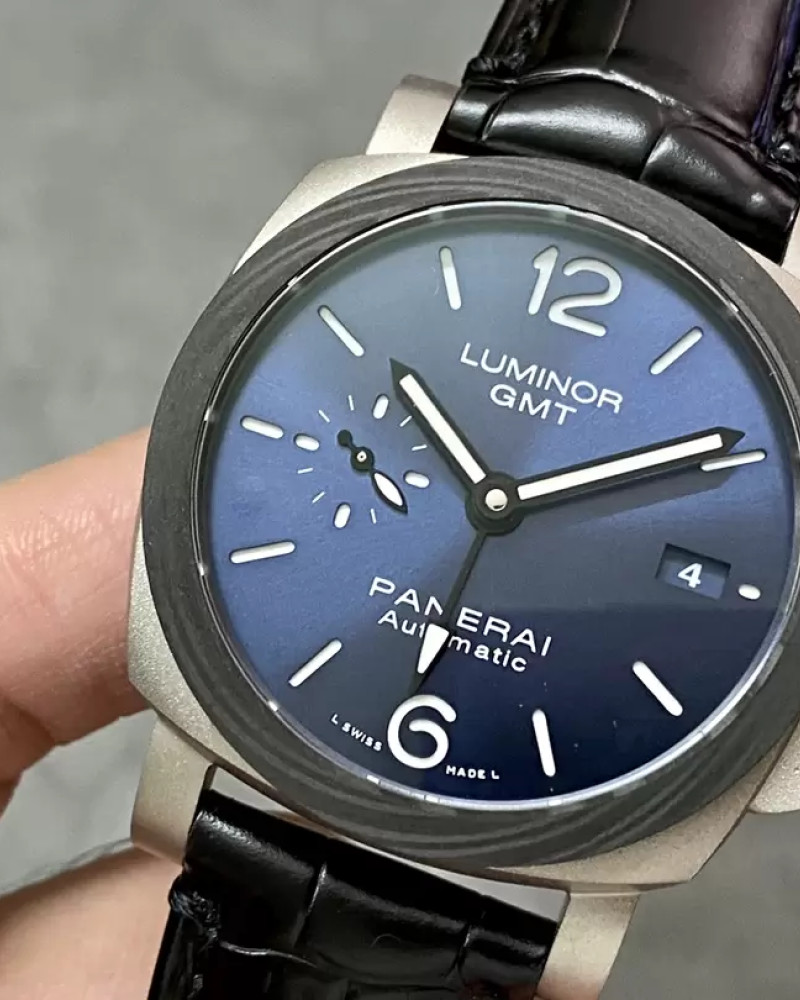 Panerai PAM1279 X Luminor GMT 42mm Titanium VSF 1:1 Best Edition Blue Dial on Black Leather Strap P.9011 Super Clone