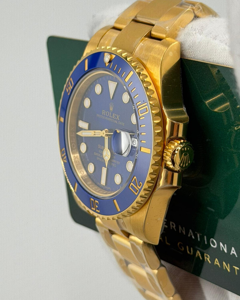 Rolex Submariner Blue Dial On Yellow Gold Bracelet