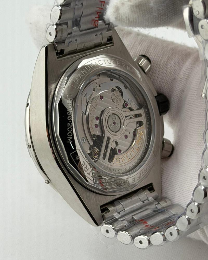 Breitling Chronomat B01 Black Dial On Steel Bracelet