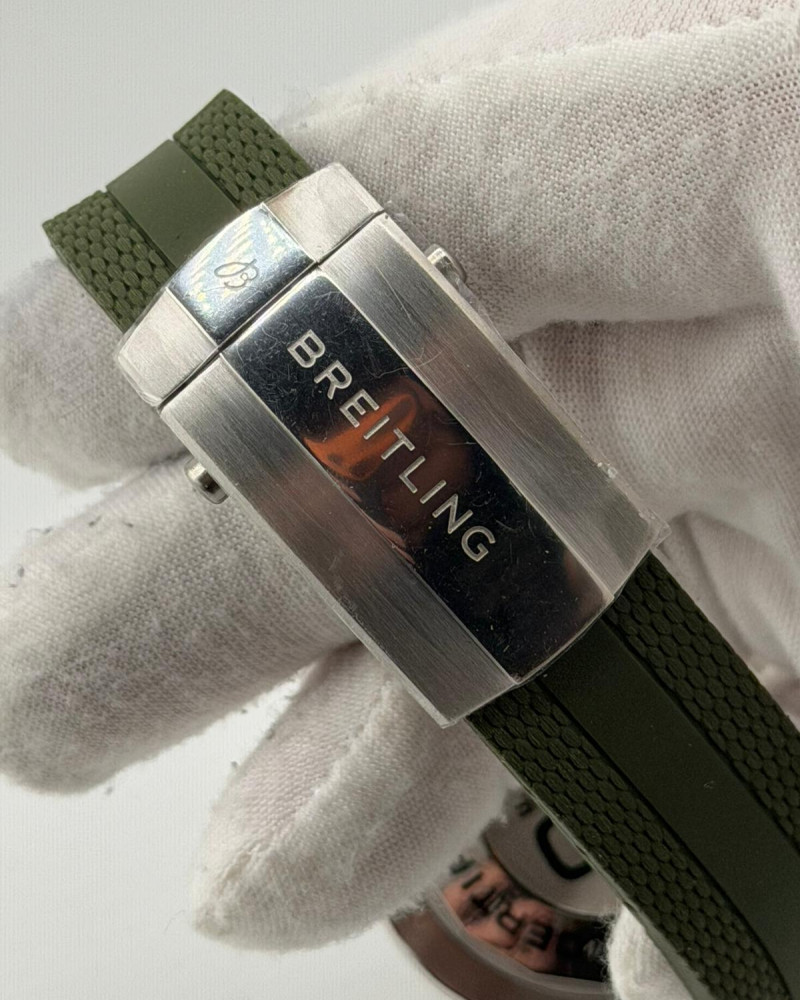 Breitling SuperOcean Green Dial On Olive Green Rubber Strap