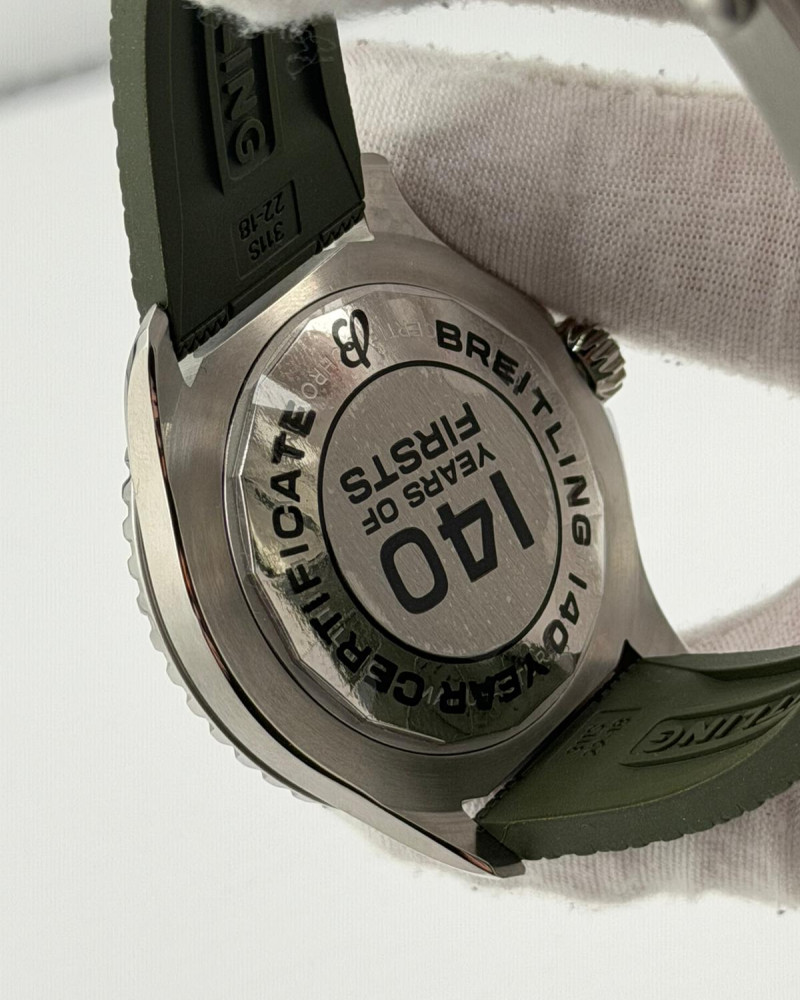 Breitling SuperOcean Green Dial On Olive Green Rubber Strap