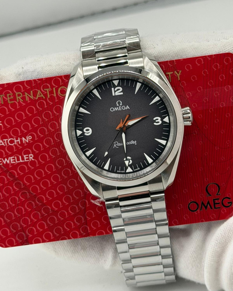 Omega Railmaster Black Dial On Steel Bracelet