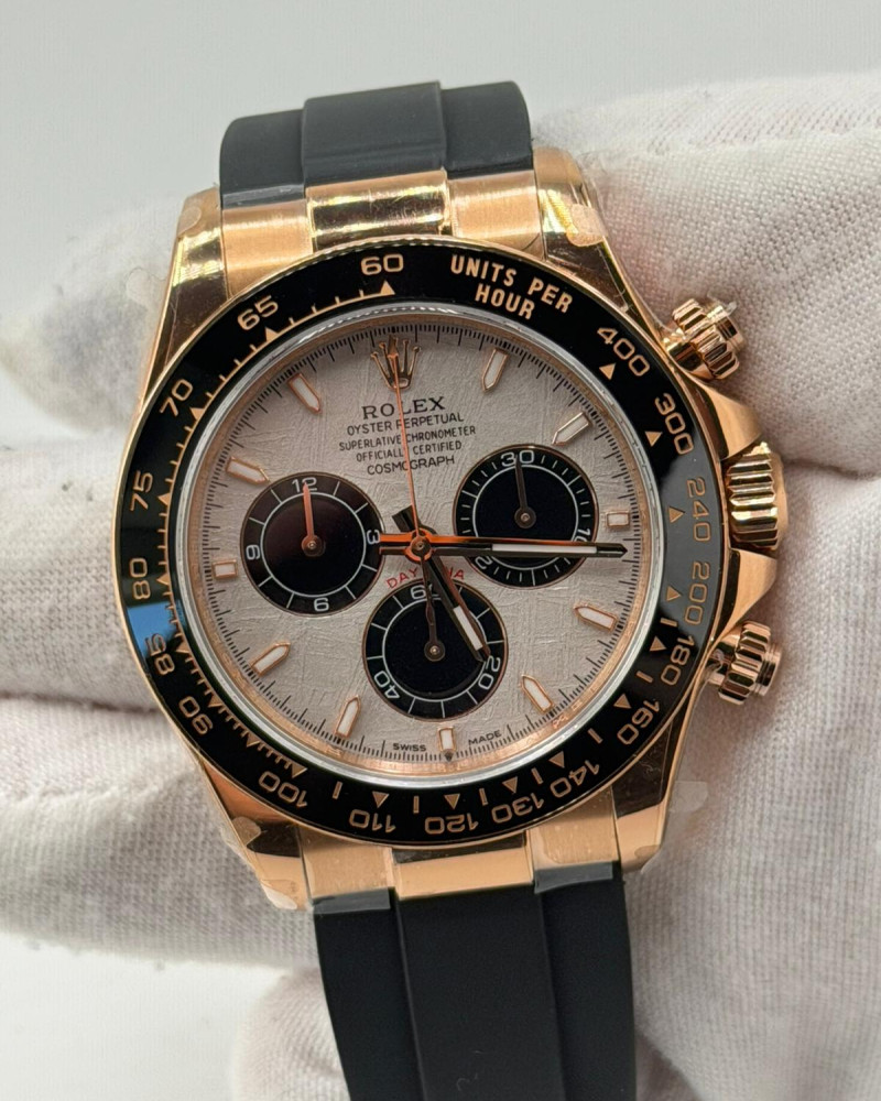 Rolex Daytona Meteorite Dial On Rose Gold Oysterflex Strap