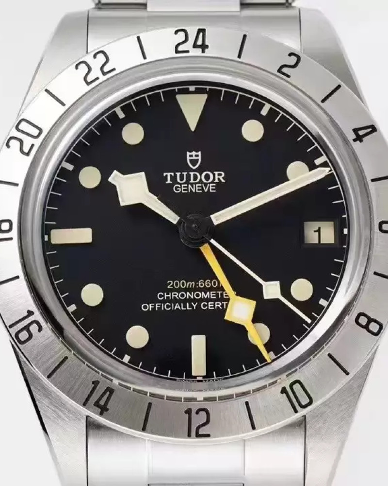 Tudor Black Bay Pro Black Dial Steel Bezel On Steel Bracelet