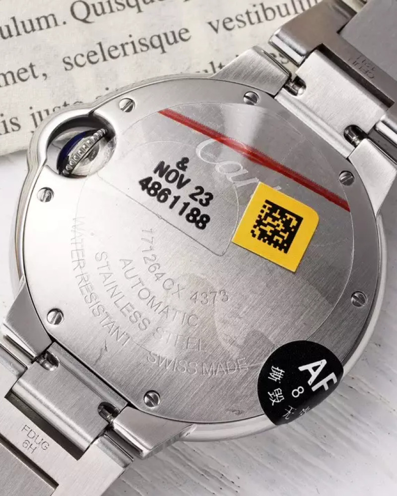 Cartier Ballon Bleu De Cartier Steel Diamond Bezel White Dial On Steel Bracelet