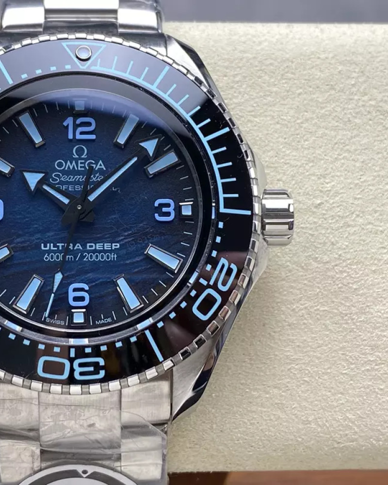 Omega Seamaster Planet Ocean Ultra Deep Blue Dial Steel Ceramic Bezel On Steel Bracelet