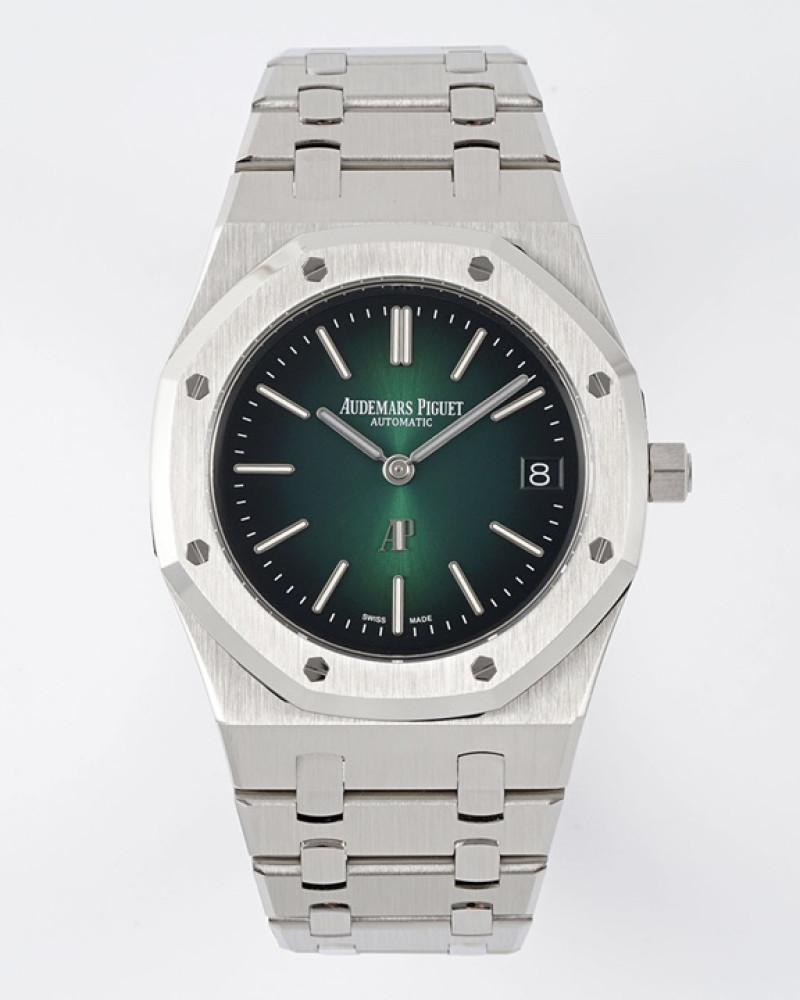 Audemars Piguet Royal Oak Jumbo Green Dial Steel Bezel On Steel Bracelet