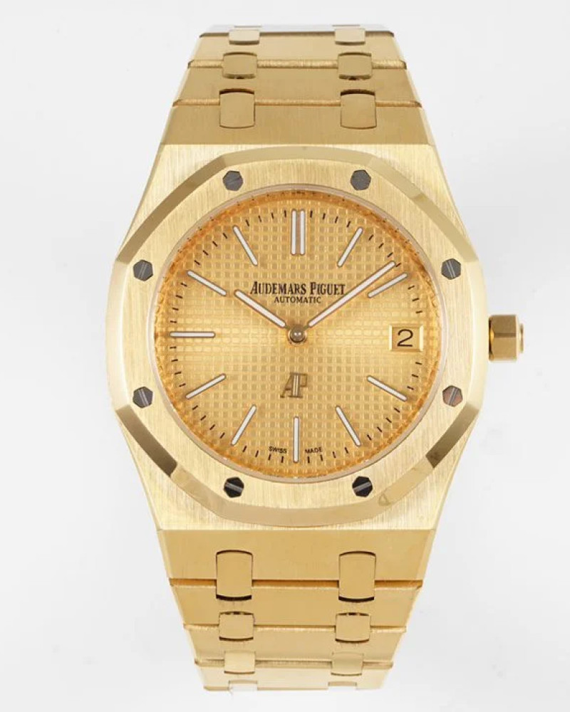 Audemars Piguet Royal Oak Yellow Gold Champagne Dial On Yellow Gold Bracelet