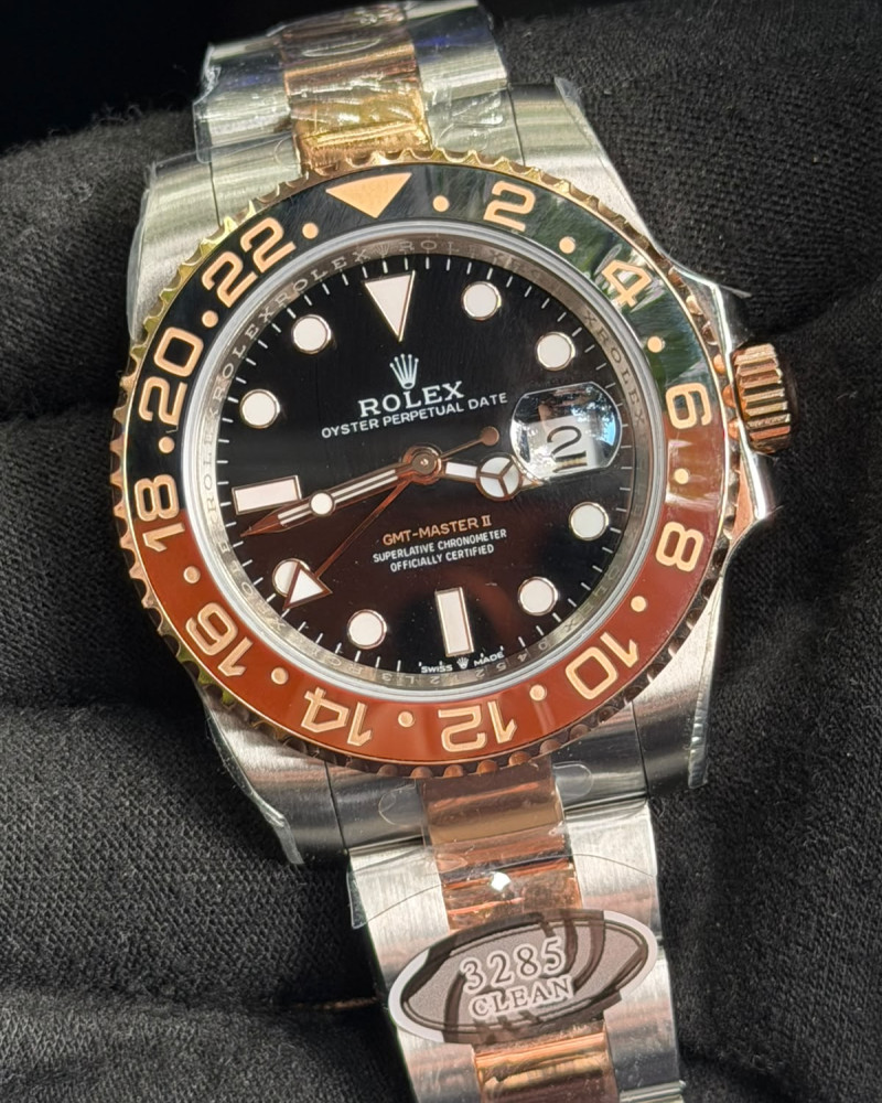 Rolex Oyster Perpetual Date GMT-Master II "Root Beer" Two-Tone Black Dial On Jubilee Bracelet