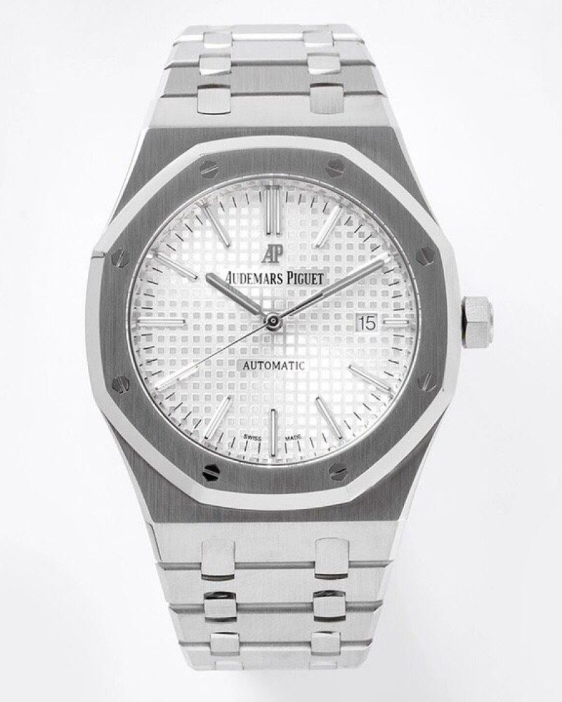 Audemars Piguet Royal Oak White Dial Steel Bezel On Steel Bracelet